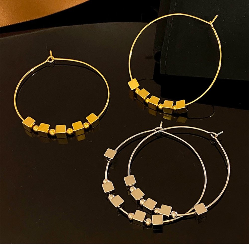S925 Simple Circle Earrings Gold and Silver - Picture 7 of 13